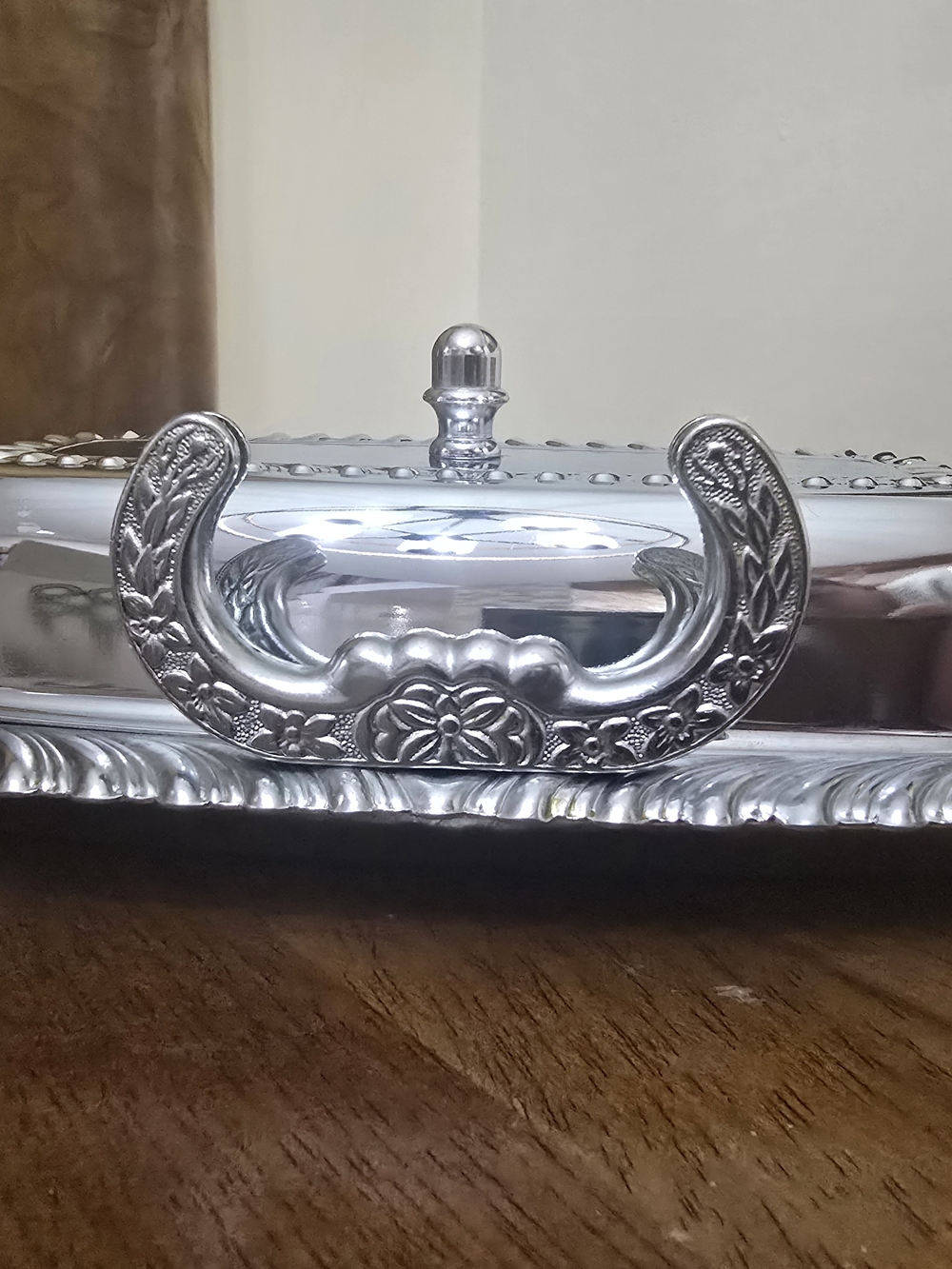 Irvinware Vintage Chrome Covered Butter Dish With Knife Holder No Spreader